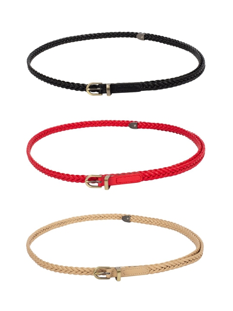CRUSSET Women Pack of 3 Belts, Black
