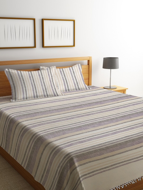 NEUDIS Beige & Cream-Colored Striped Premium Cotton King Bedcover With 2 Pillow Covers
NEUDIS Beige & Cream-Colored Striped Premium Cotton King Bedcover With 2 Pillow Covers