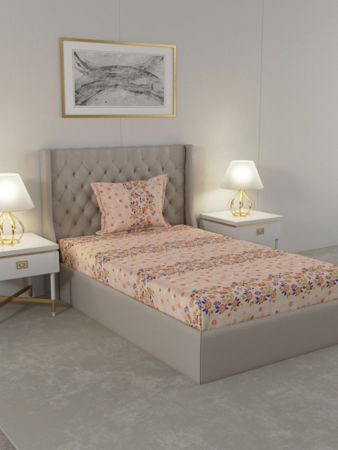 Raymond Home Peach-Coloured & Blue Floral 104 TC Single Bedsheet with 1 Pillow Covers
Raymond Home Peach-Coloured & Blue Floral 104 TC Single Bedsheet with 1 Pillow Covers