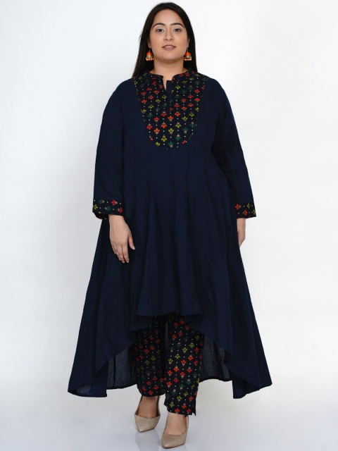 Fabnest Curve Women Navy Blue Ethnic Motifs Yoke Design Empire Pure Cotton Kurta with Palazzos & With
Fabnest Curve Women Navy Blue Ethnic Motifs Yoke Design Empire Pure Cotton Kurta with Palazzos & With