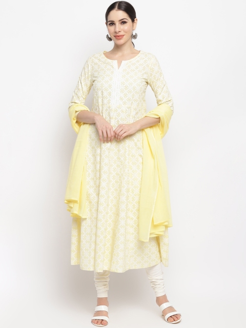 IMARA Women Yellow Ethnic Motifs Printed Layered Pure Cotton Kurta with Churidar & With Dupatta
IMARA Women Yellow Ethnic Motifs Printed Layered Pure Cotton Kurta with Churidar & With Dupatta