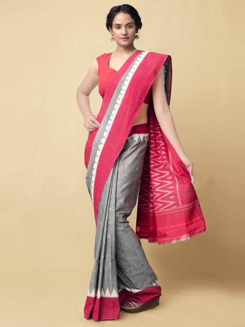 Unnati Silks Women Grey & Pink Pure Handloom Pochampally Ikat Cotton Sustainable Saree
Unnati Silks Women Grey & Pink Pure Handloom Pochampally Ikat Cotton Sustainable Saree