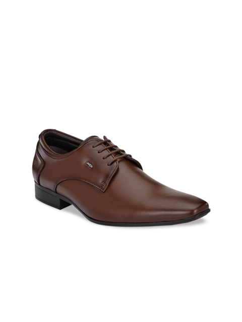 Hitz Men Brown Solid Formal Derbys