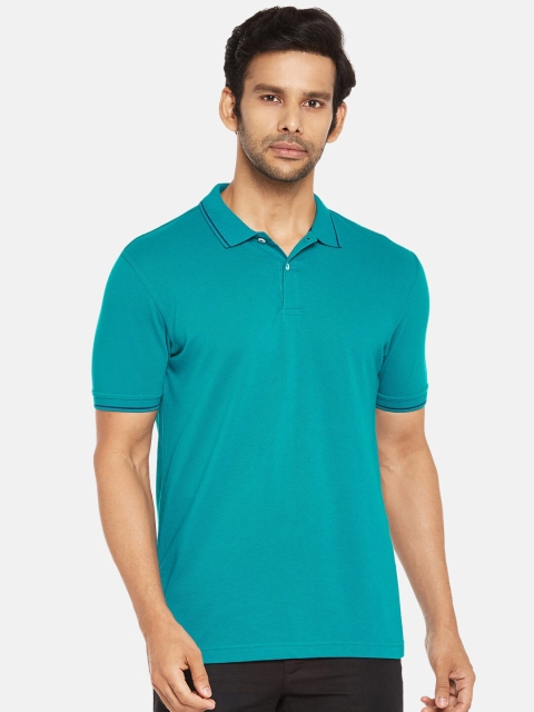 BYFORD by Pantaloons Men Green Polo Collar T-shirt