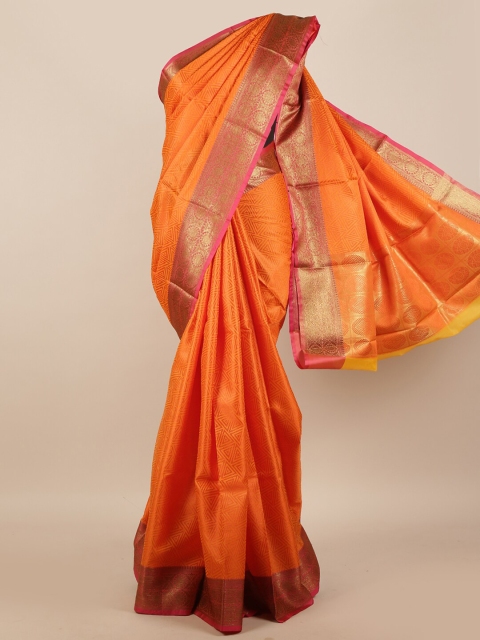 Pothys Orange & Pink Woven Design Silk Blend Saree