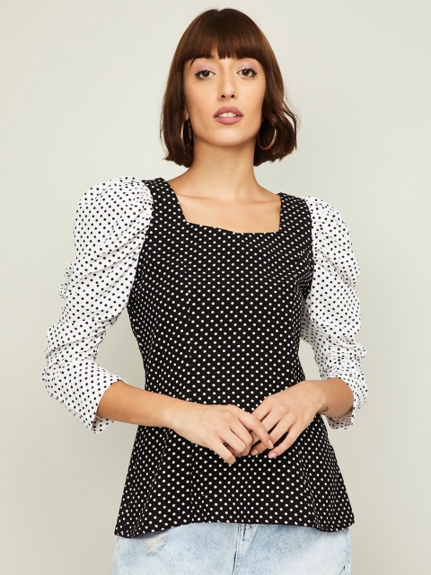 CODE by Lifestyle Black & White Polka Dot Printed Leg 'o' Mutton Sleeve Linen Regular Top
CODE by Lifestyle Black & White Polka Dot Printed Leg 'o' Mutton Sleeve Linen Regular Top