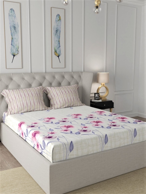 URBAN SPACE Pink & Off White Floral 200 TC Cotton King Bedsheet with 2 Pillow Covers
URBAN SPACE Pink & Off White Floral 200 TC Cotton King Bedsheet with 2 Pillow Covers