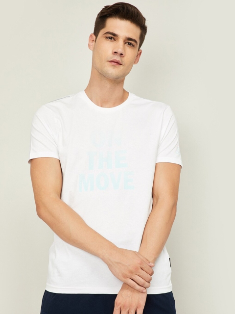 Kappa Men White Typography Printed Slim Fit T-shirt
