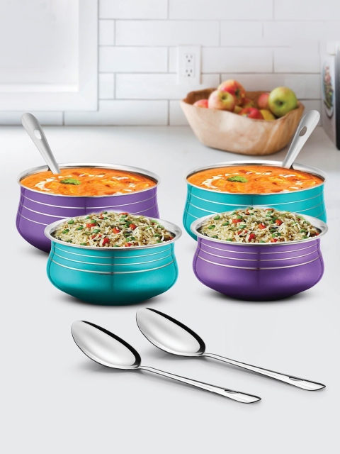URBANCHEF Blue & Purple Lacquer Stainless Steel 4 Pcs Handi Set with 4 Pcs Service Spoons
URBANCHEF Blue & Purple Lacquer Stainless Steel 4 Pcs Handi Set with 4 Pcs Service Spoons