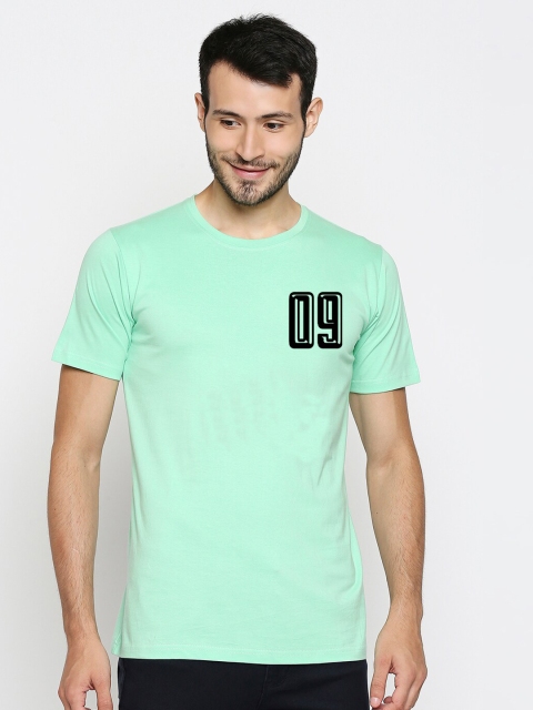 Blacksmith Men Green Typography Printed Pure Cotton T-shirt