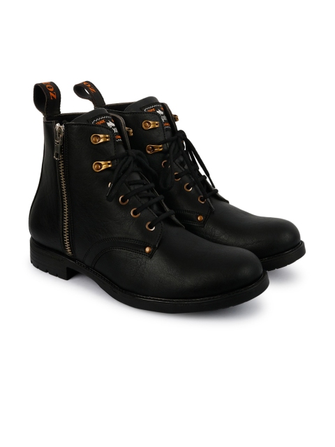 ZAPATOZ Men Black Flat Boots