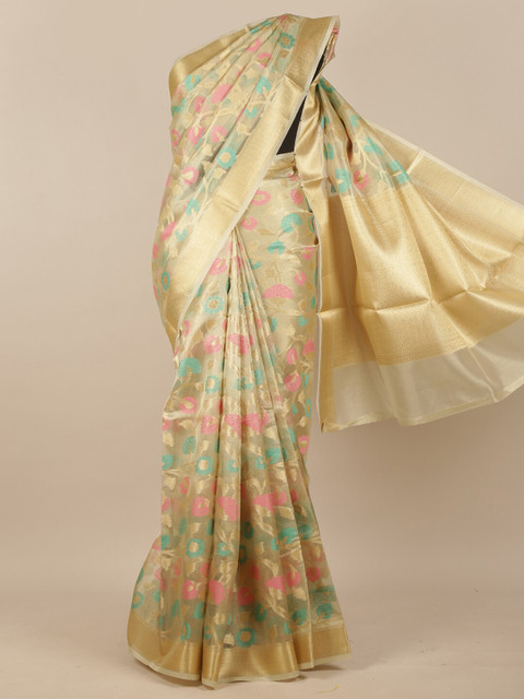 Pothys Pink & Gold-Toned Floral Woven Design Tissue Saree
Pothys Pink & Gold-Toned Floral Woven Design Tissue Saree