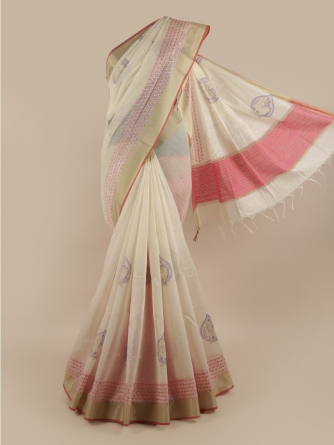 Pothys Cream-Coloured & Pink Ethnic Motifs Embroidered Zari Pure Cotton Saree
Pothys Cream-Coloured & Pink Ethnic Motifs Embroidered Zari Pure Cotton Saree
