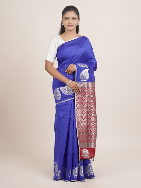 Pothys Blue Woven Design Art Silk Saree