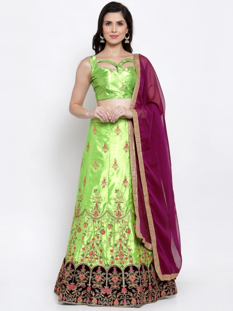 Satrani Green & Magenta Embroidered Semi-Stitched Lehenga & Unstitched Blouse With Dupatta
Satrani Green & Magenta Embroidered Semi-Stitched Lehenga & Unstitched Blouse With Dupatta