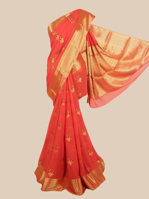Pothys Pink Woven Design Pure Crepe Saree
