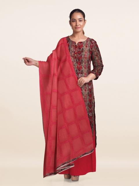 Pothys Multicoloured Printed Unstitched Dress Material, Multi