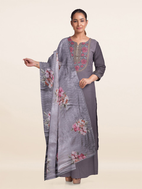Pothys Grey & Pink Embroidered Unstitched Dress Material
Pothys Grey & Pink Embroidered Unstitched Dress Material