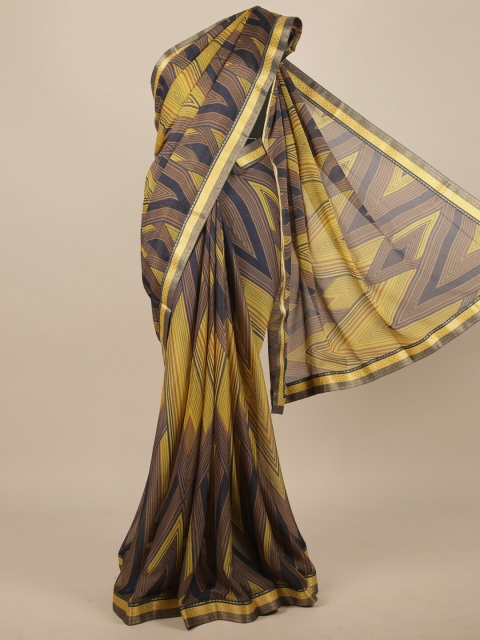 Pothys Yellow & Grey Saree