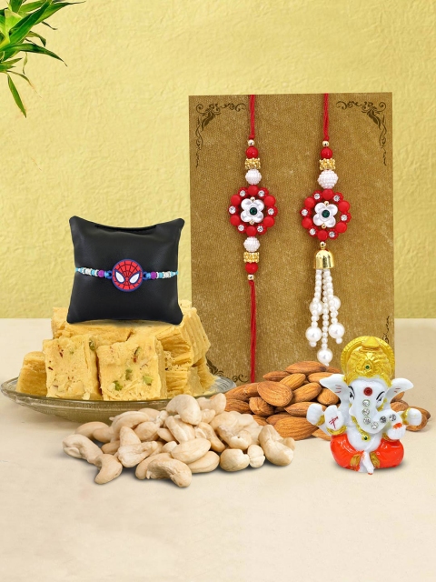 TIED RIBBONS Bhaiya Bhabhi Rakhi Set with Soan Papdi Dry-Fruits & Ganesha Idol Combo Gift, Multi
TIED RIBBONS Bhaiya Bhabhi Rakhi Set with Soan Papdi Dry-Fruits & Ganesha Idol Combo Gift, Multi