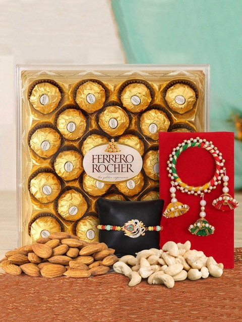 TIED RIBBONS Bhaiya Bhabhi Rakhi Set with Chocolates & Dry Fruits Combo Gift Pack, Multi
TIED RIBBONS Bhaiya Bhabhi Rakhi Set with Chocolates & Dry Fruits Combo Gift Pack, Multi