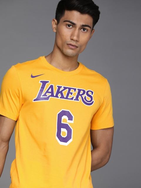 Nike Men Yellow Brand Logo Los Angeles Lakers Printed Pure Cotton Basketball T-shirt
Nike Men Yellow Brand Logo Los Angeles Lakers Printed Pure Cotton Basketball T-shirt