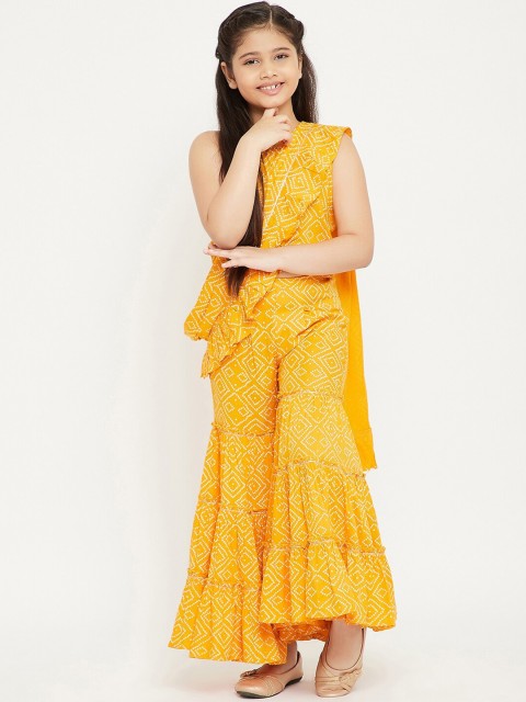 Stylo Bug Girls Yellow Bandhani Printed Regular Pure Cotton Top with Sharara & With Dupatta
Stylo Bug Girls Yellow Bandhani Printed Regular Pure Cotton Top with Sharara & With Dupatta