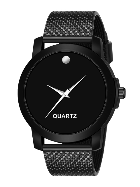 Foxter Boys Black Brass Dial & Black Bracelet Style Straps Analogue Watch