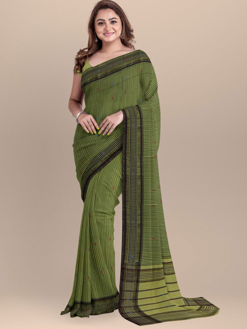 APCO Green & Olive Green Woven Design Pure Cotton Saree 
APCO Green & Olive Green Woven Design Pure Cotton Saree