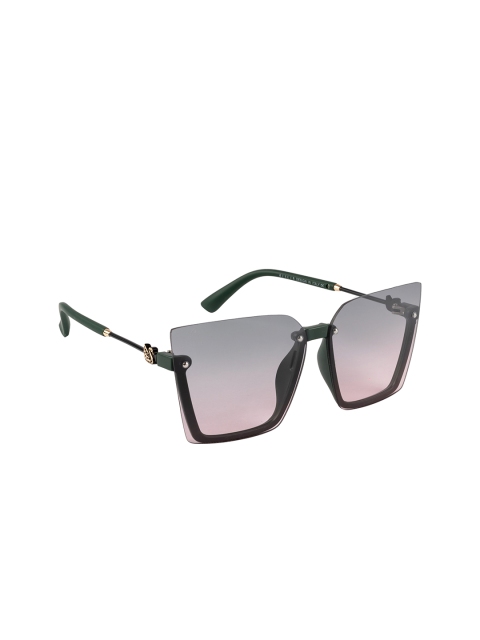 AISLIN Women Green Rim-Less Oversized Sunglasses