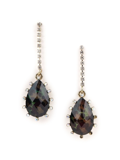 ODETTE Black Contemporary Drop Earrings
