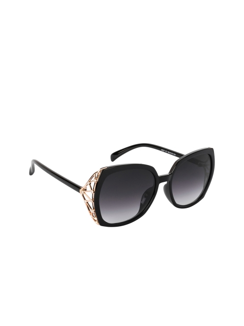 AISLIN Women Black Lens & Rose Gold-Toned Full Rim Butterfly Sunglasses 14360-71-AS-8227