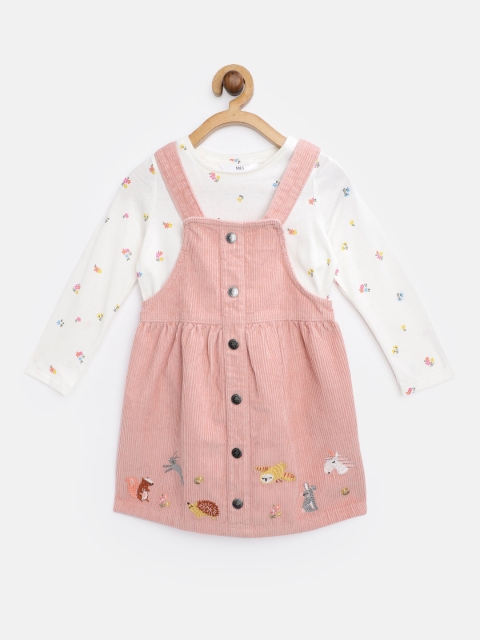 Marks & Spencer Girls Pink Embroidered Pure Cotton Corduroy Pinafore Dress with T-shirt
Marks & Spencer Girls Pink Embroidered Pure Cotton Corduroy Pinafore Dress with T-shirt