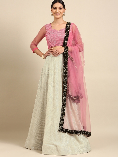 Tikhi Imli Cream-Coloured & Pink Sequinned Ready to Wear Lehenga & Unstitched Blouse
Tikhi Imli Cream-Coloured & Pink Sequinned Ready to Wear Lehenga & Unstitched Blouse