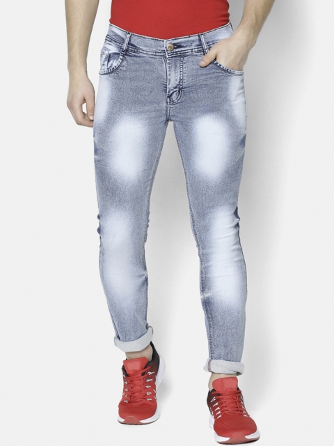 V2 Value & Variety Men Blue Mildly Distressed Heavy Fade Jeans