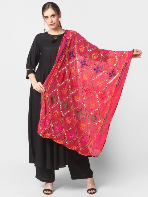 Dupatta Bazaar Pink & Yellow Ethnic Motifs Embroidered Dupatta with Sequinned Details
Dupatta Bazaar Pink & Yellow Ethnic Motifs Embroidered Dupatta with Sequinned Details