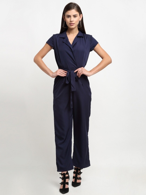 emeros Women Navy Blue Solid Notched Collar Wrap Style Basic Jumpsuit With Waist Tie-up
emeros Women Navy Blue Solid Notched Collar Wrap Style Basic Jumpsuit With Waist Tie-up