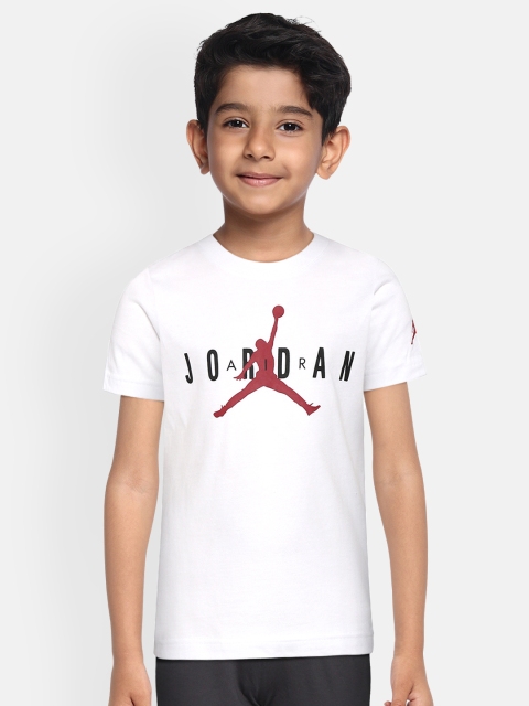 Jordan Boys White & Red Brand Logo T-shirt