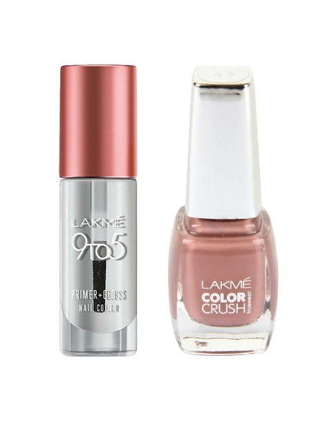 Lakme Set of True Wear Color Crush Nail Polish & 9 to 5 Primer Gloss Nail Color, Transparent
Lakme Set of True Wear Color Crush Nail Polish & 9 to 5 Primer Gloss Nail Color, Transparent