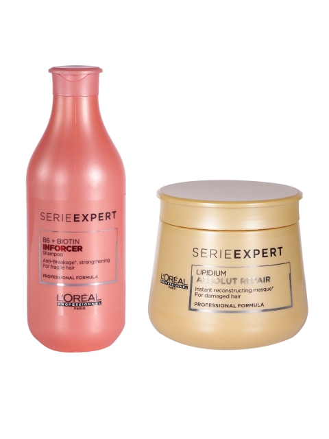 L'Oreal Professionnel Set of B6 Biotin Inforcer Shampoo & Lipidium Repair Masque, Beige
L'Oreal Professionnel Set of B6 Biotin Inforcer Shampoo & Lipidium Repair Masque, Beige