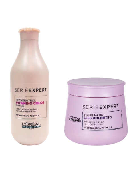 L'Oreal Professionnel Set of Vitamino Color Protecting Shampoo & Prokeratin Masque, Lavender
L'Oreal Professionnel Set of Vitamino Color Protecting Shampoo & Prokeratin Masque, Lavender