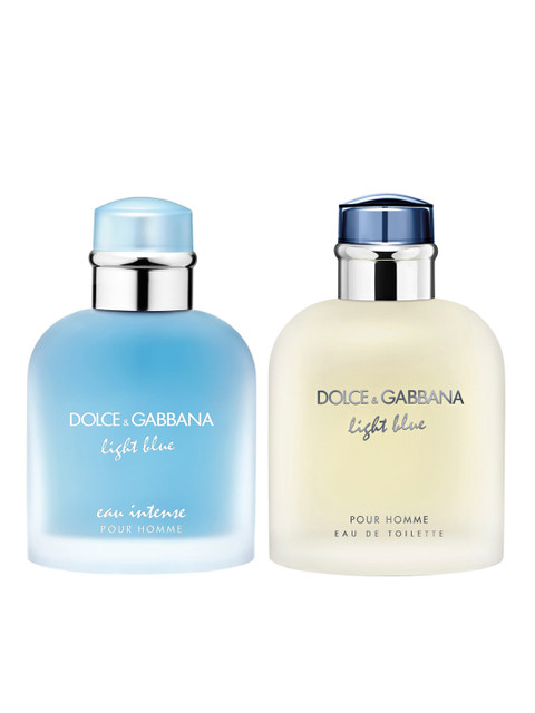Dolce & Gabbana Set Of Men Light Blue Pour Homme Eau Intense & Homme Eau de Toilette
Dolce & Gabbana Set Of Men Light Blue Pour Homme Eau Intense & Homme Eau de Toilette