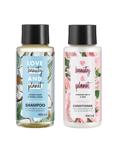Love Beauty & Planet Set of Coconut Water & Mimosa Flower Shampoo & Murumuru Conditioner, White
Love Beauty & Planet Set of Coconut Water & Mimosa Flower Shampoo & Murumuru Conditioner, White