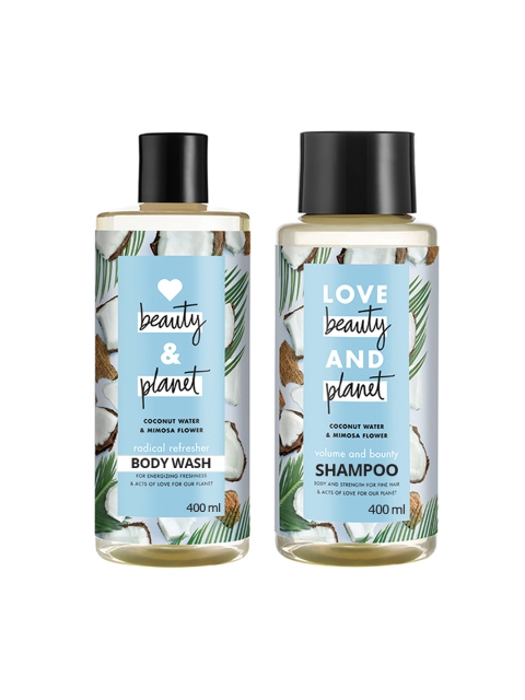 Love Beauty & Planet Set of Coconut Water & Mimosa Flower Shampoo & Body Wash, White
Love Beauty & Planet Set of Coconut Water & Mimosa Flower Shampoo & Body Wash, White