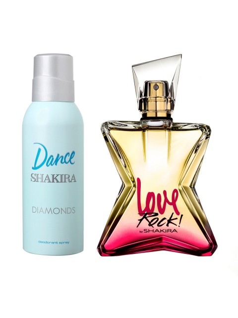 SHAKIRA Women Set of Love Rock Eau De Toilette & Dance Diamonds Deodorant Spray, Gold
SHAKIRA Women Set of Love Rock Eau De Toilette & Dance Diamonds Deodorant Spray, Gold