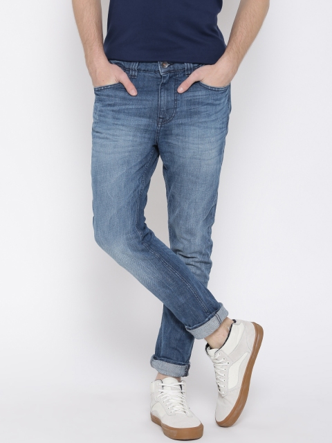 United Colors of Benetton Men Blue Carrot Fit Stretchable Jeans