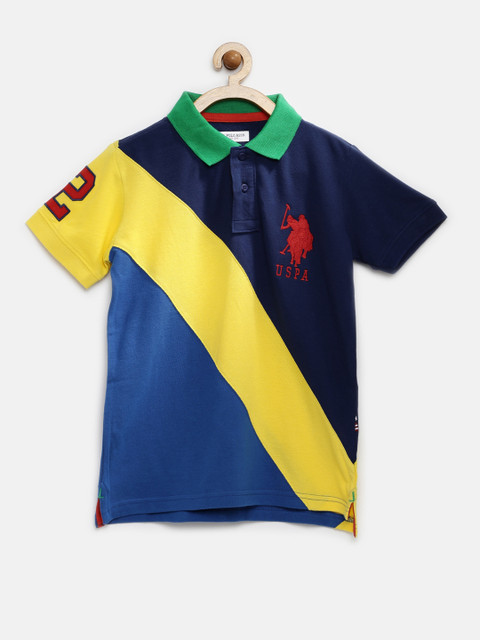 U.S. Polo Assn. Kids Boys Navy Yellow Colourblocked Polo Pure Cotton T-shirt, Navy blue
U.S. Polo Assn. Kids Boys Navy Yellow Colourblocked Polo Pure Cotton T-shirt, Navy blue