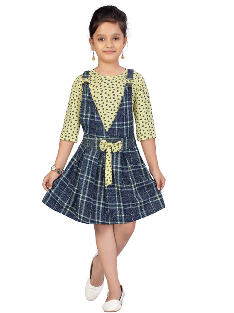 Aarika Girls Yellow & Navy Blue Printed Top with Skirt 
Aarika Girls Yellow & Navy Blue Printed Top with Skirt