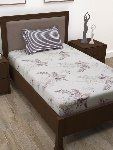 Story@home White & Lavender Floral 186 TC Pure Cotton Single Bedsheet With 1 Pillow Covers
Story@home White & Lavender Floral 186 TC Pure Cotton Single Bedsheet With 1 Pillow Covers