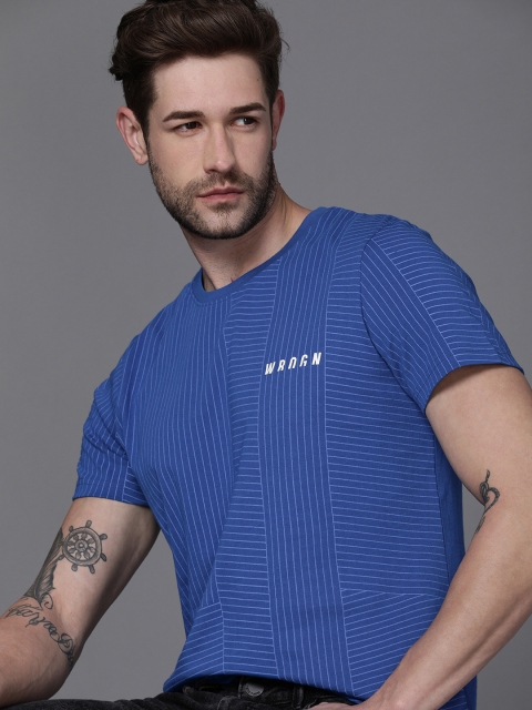 WROGN Men Blue & White Round Neck Multi or Variegated Stripes Cotton Slim Fit T-shirt
WROGN Men Blue & White Round Neck Multi or Variegated Stripes Cotton Slim Fit T-shirt